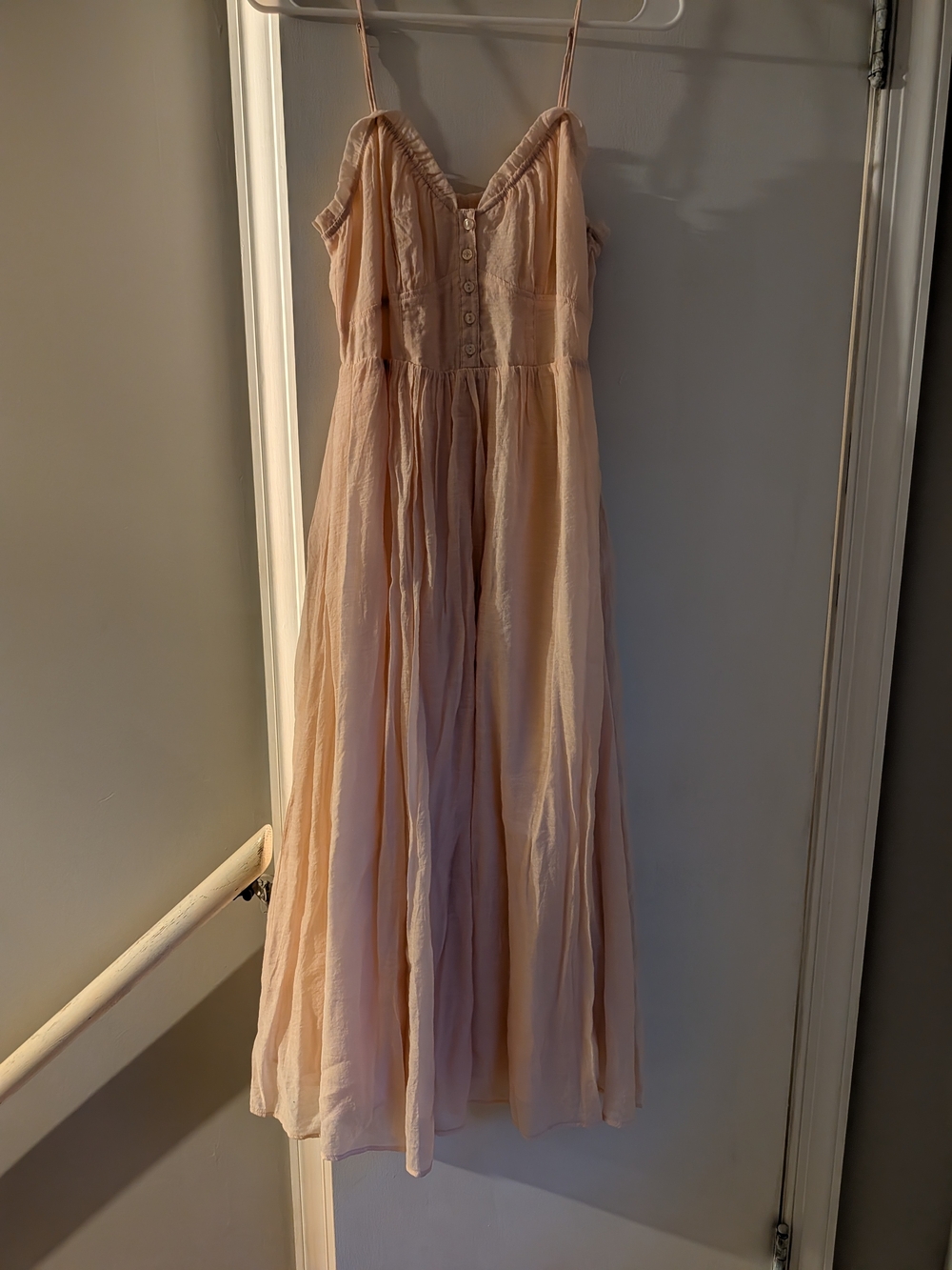 H&M Blush Peach Spaghetti Strap Maxi Dress